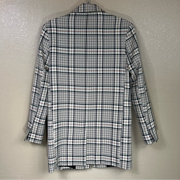 ASOS Plaid One Button Blazer Tunic Length - Picture 2 of 7